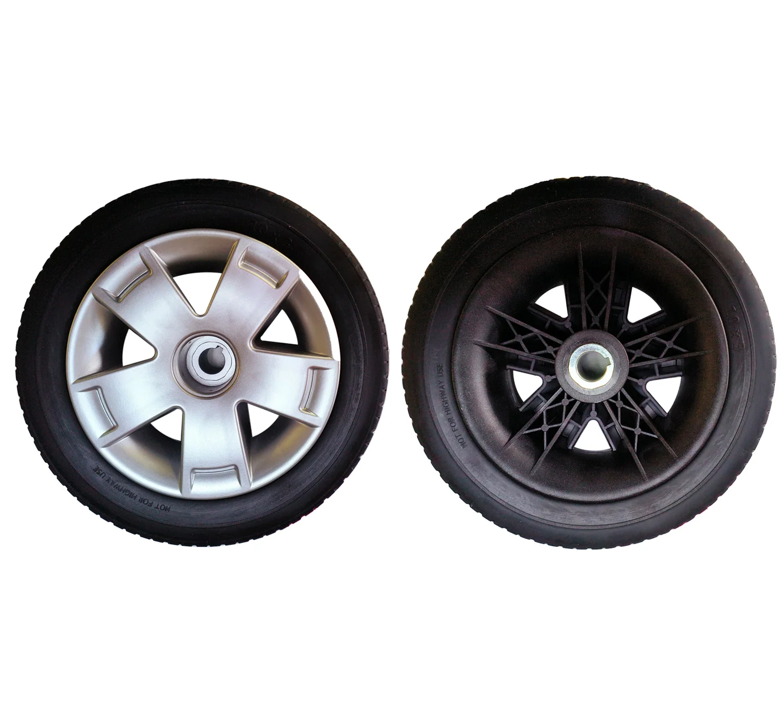 10x3-Rear-Tyre-with-Silver-Rim-and-Cap 10×3 Rear Tyre with Silver Rim and Cap Accessories - Image 1