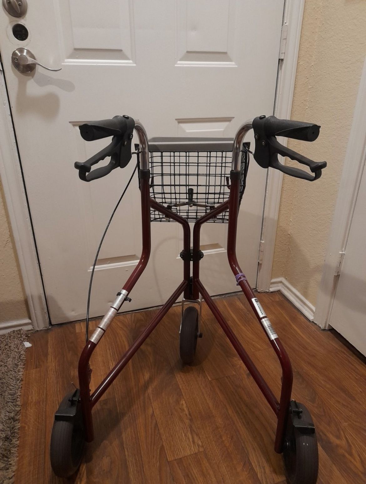 Heavy-Duty-Folding-Rollator-Walker-with-Basket-Tray-4-Wheel-Mobility-Walker3 Heavy-Duty Folding Rollator Walker with Basket & Tray - Image 1