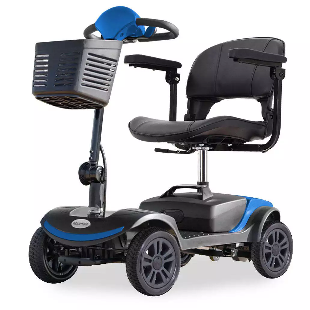 NNEMB-SmartRider-Folding-Electric-Mobility-Scooter-Black-Blue NNEMB SmartRider Folding Electric Mobility Scooter-Black & Blue - Image 1