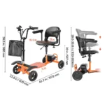 Uimoso 4-Wheel Electric Mobility Scooter with Automatic Folding & Remote Control - Image 4